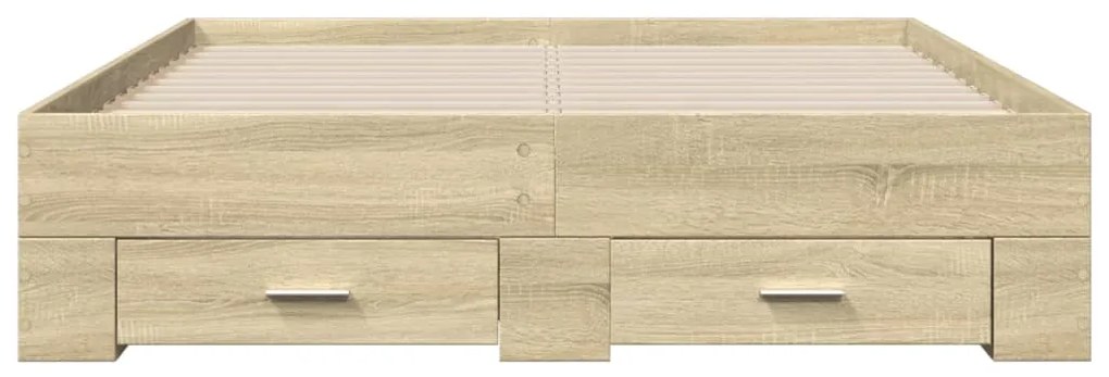 Giroletto cassetti rovere sonoma 140x190 cm legno multistrato