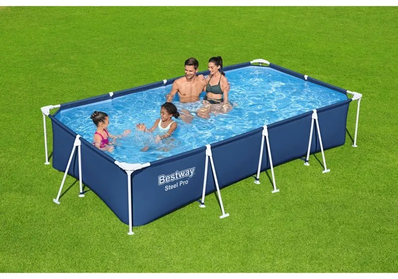 Piscina fuori terra tubolare BESTWAY Steel Pro blu L int 4.0 x 2.11 m