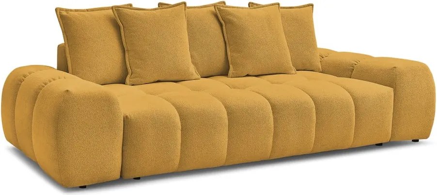 Divano color senape con rivestimento in ciniglia 278 cm Everest – Bobochic Paris