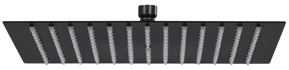 Testa Doccia A Pioggia İn Acciaio Inox 25x25 Cm Quadrata Nera /