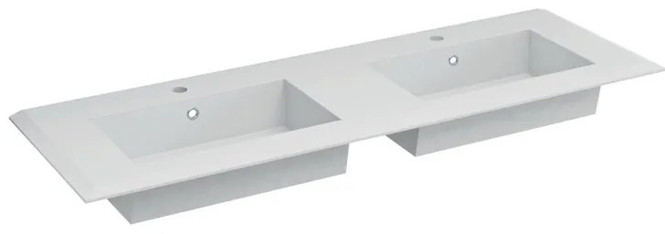 Lavabo integrale rettangolare Bellagio L 141 x H 14 x P 46 cm in ceramica bianco