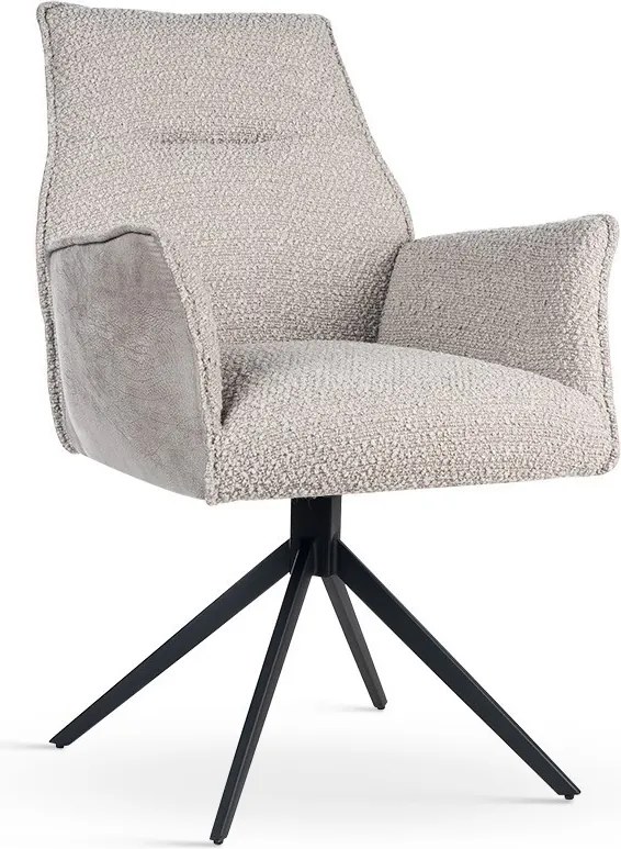 Sedia girevole Sophia beige/nero – 62x60x89 cm