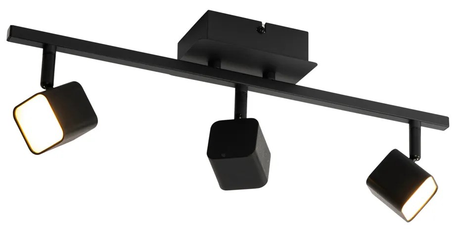 Plafoniera moderna nera con LED 3 luci - Nola