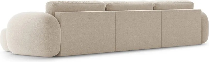 Divano angolare beige allungabile/con contenitore (a U) con rivestimento in ciniglia Tonale – Cosmopolitan Design