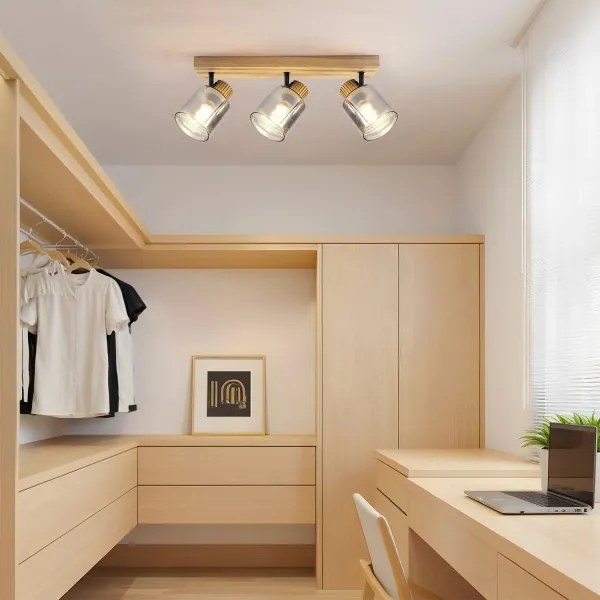 Brilagi - Faretto HYGGE 3xE14/15W/230V legno/fumé