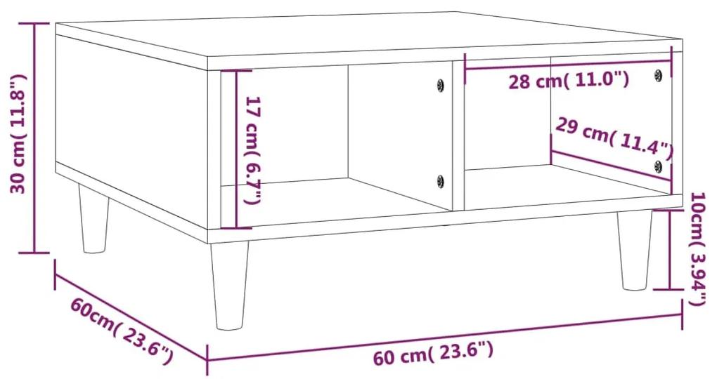 Tavolino da Salotto Rovere Fumo 60x60x30 cm in Truciolato