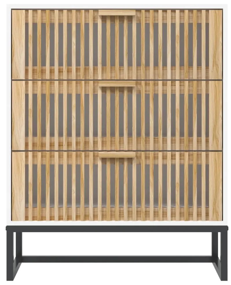 Credenza bianca 60x30x75 cm in legno multistrato