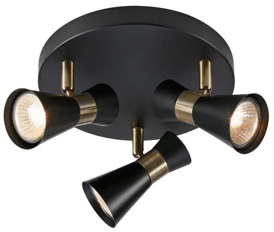Markslöjd 108626 - Faretto FOLIE 3xGU10/7W/230V nero/ottone