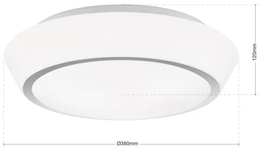 Orion - Plafoniera da bagno TENA 3xE27/60W/230V Ø 38 cm IP44 bianca