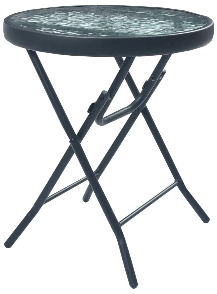 Tavolino da bistrot nero 40x46 cm in acciaio e vetro