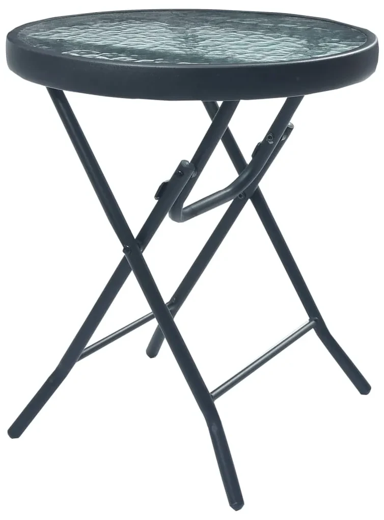 Tavolino da bistrot nero 40x46 cm in acciaio e vetro