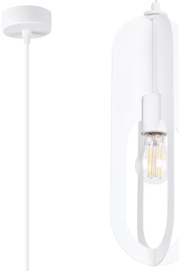 Sollux SL.1360 - Lampadario a sospensione con filo NICUS 1xE27/15W/230V bianco