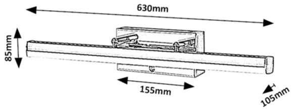 Rabalux 75017 - LED Dimmerabile touch specchio illuminazione TURGON LED/20W/230V