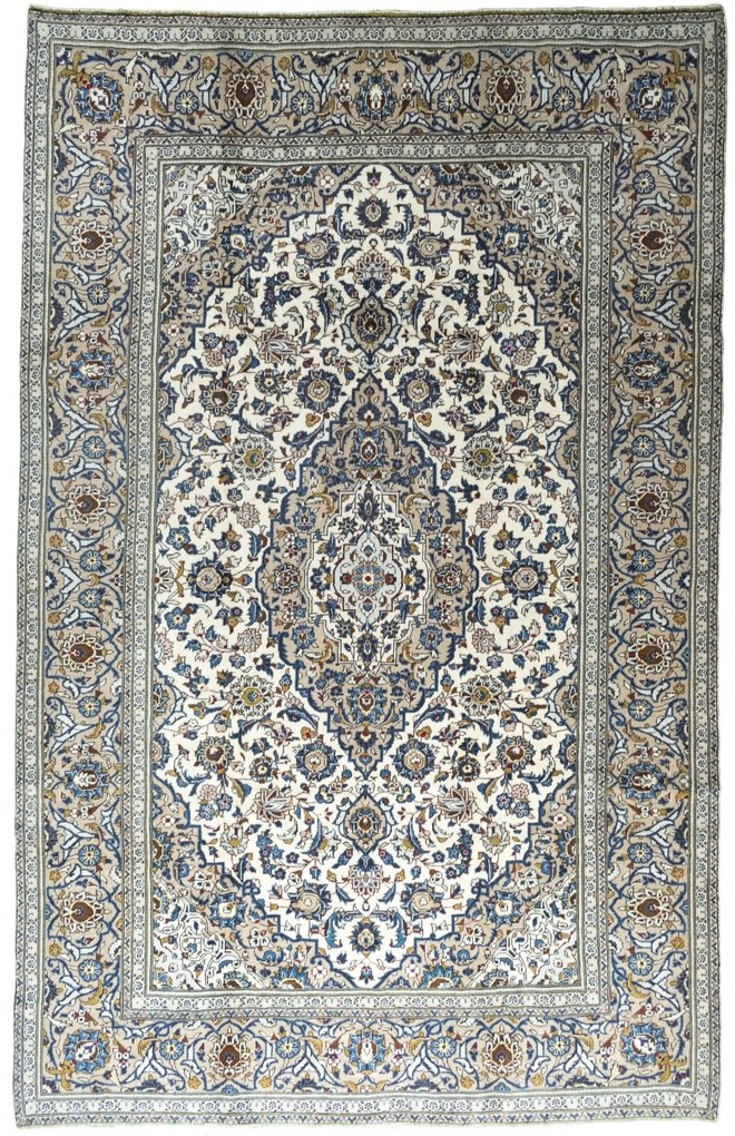 Kashan Tappeto persiano 390 x 250 Beige (Iran) Annodato A Mano