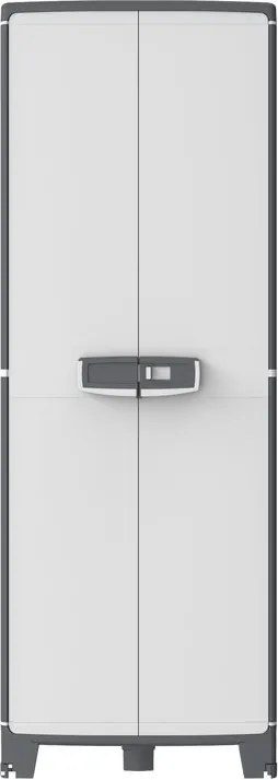 Armadio alto Wendy SPACEO in polipropilene, grigio e bianco L 65 x H 180 x P 39 cm, 2 ante