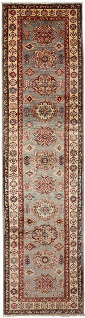 Kazak Tappeto orientale 310 x 80 Grigio (Pakistan) Annodato A Mano