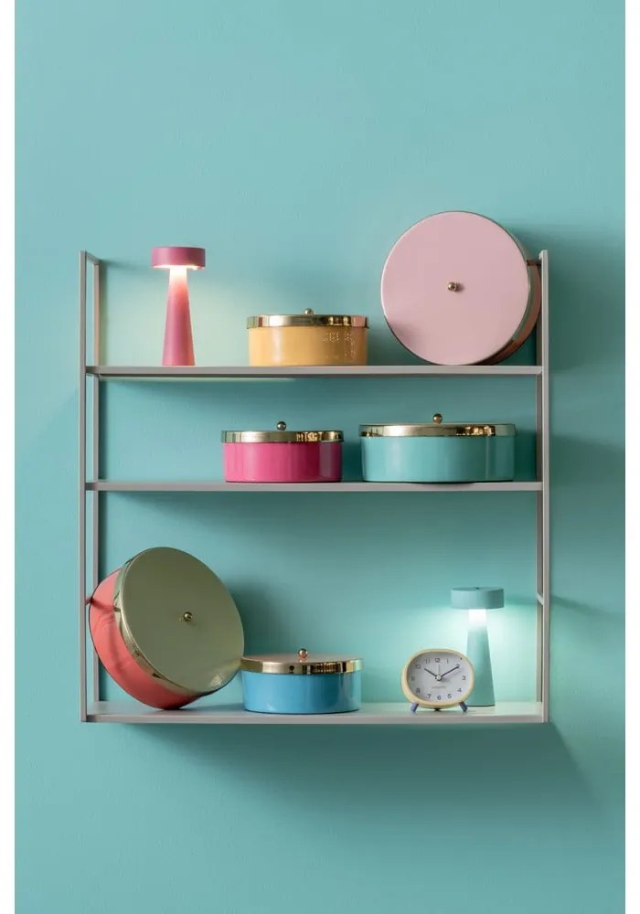 Scatola decorativa rosa in metallo ø 16x6 cm Double Funky – PT LIVING