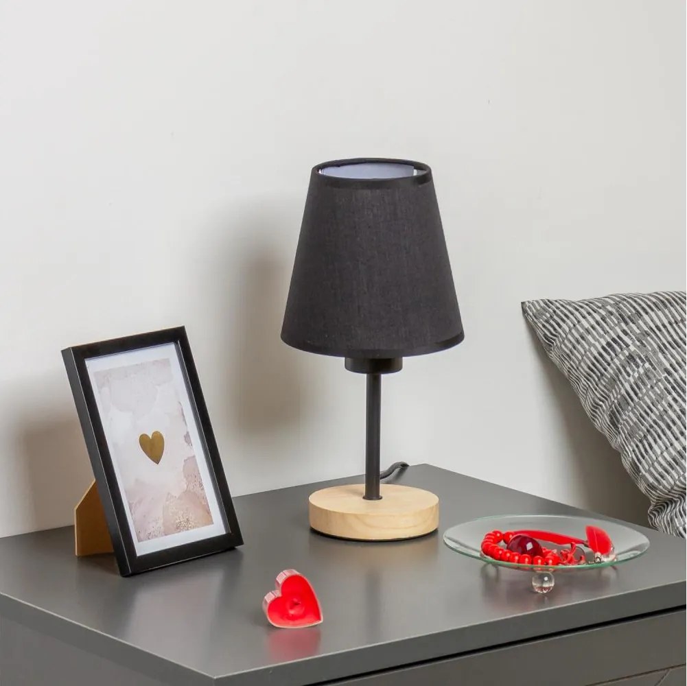 Brilagi - Lampada da tavolo NUBILA WOOD 1xE27/25W/230V quercia/nero