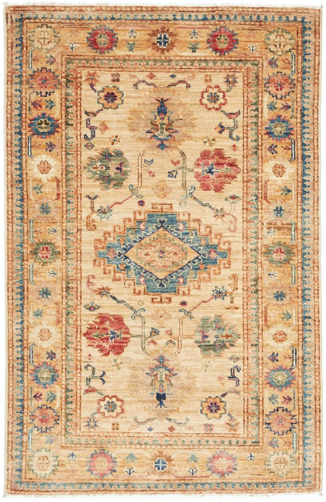 Kazak Tappeto orientale 80x120 Beige (Pakistan) Annodato A Mano
