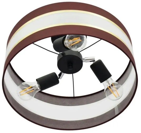 Lampadario a sospensione con supporto rigido HELEN 3xE27/15W/230V marrone/nero/oro