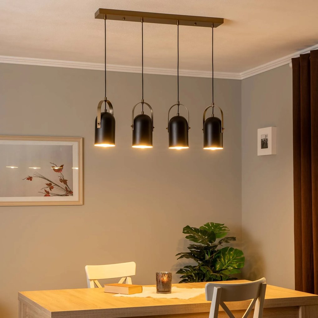 Avonni Lampada a sospensione AV-1860-4EY in nero/oro antico