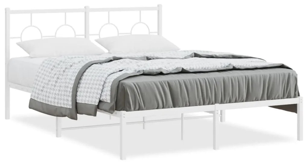 Giroletto Con Testiera Metallo Bianco 140x190 Cm /