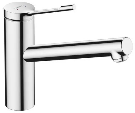 Rubinetto da cucina fisso a collo di cigno Zesis Lean argento cromato lucido HANSGROHE
