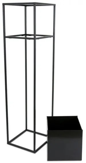 Portafiori 90x24 cm nero