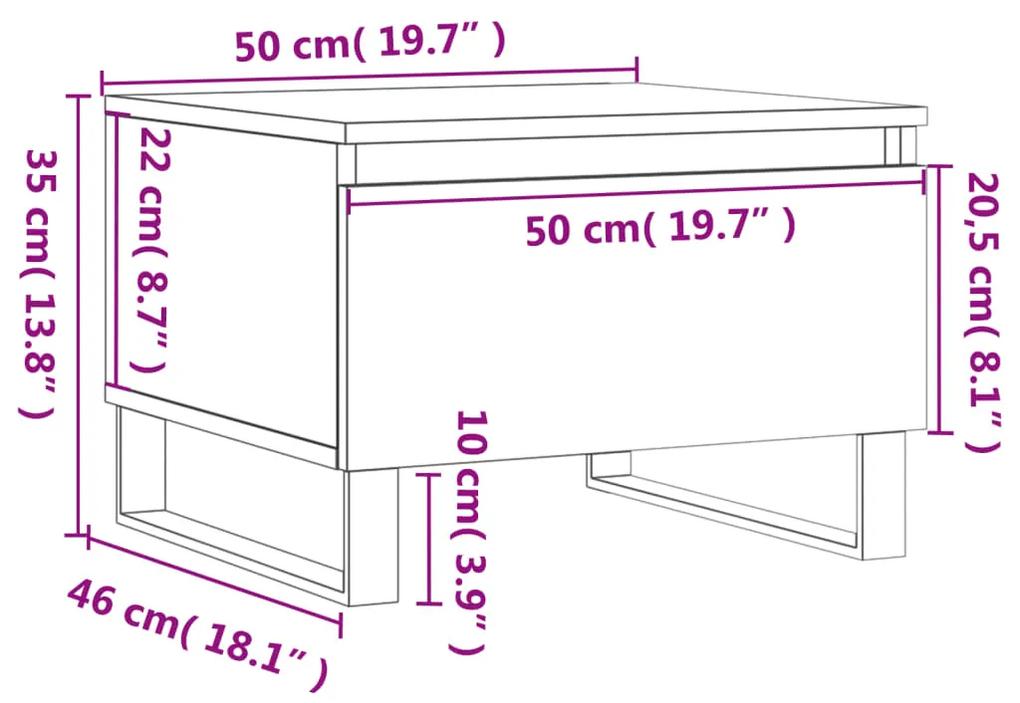 Tavolino da Salotto Bianco Lucido 50x46x35 cm Legno Multistrato