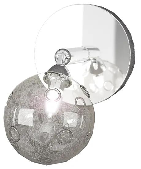Applique Contemporanea Super Ball Metallo Cromo Vetro Pirex 1 Luce G9
