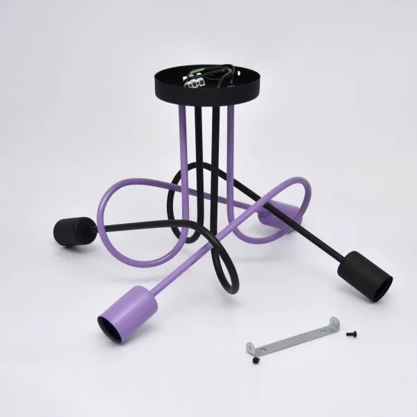 Lampadario a plafone OXFORD 4xE27/15W/230V nero/viola