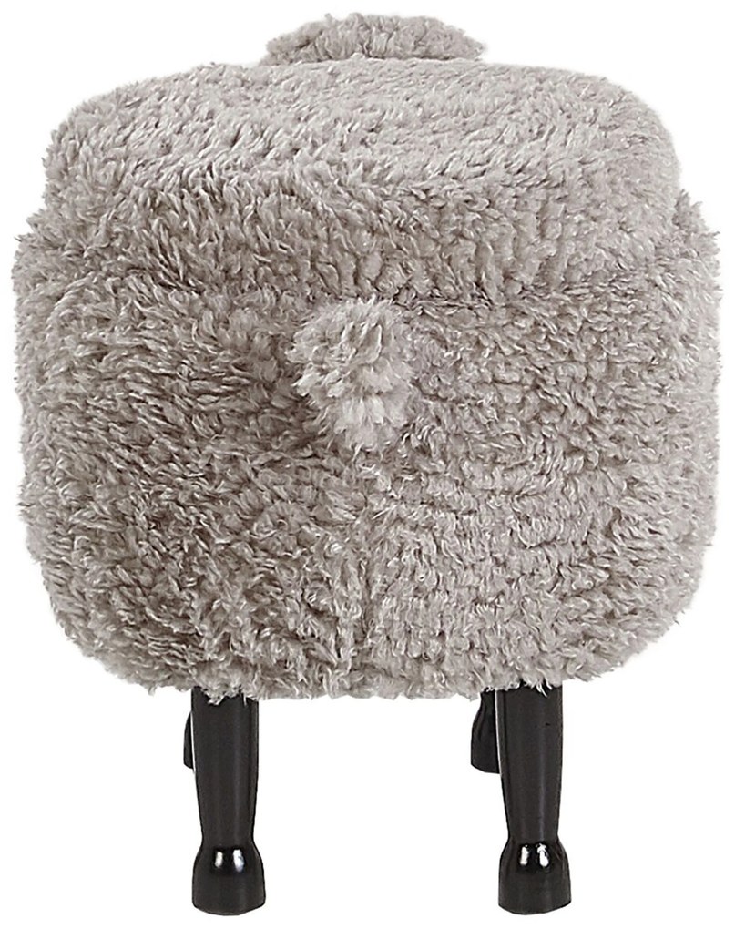 Pouf animaletto in tessuto grigio SHEEP Beliani