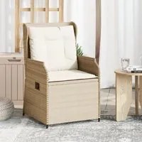 Sedie Reclinabili da Giardino 2pz con Cuscini Beige Polyrattan 368995