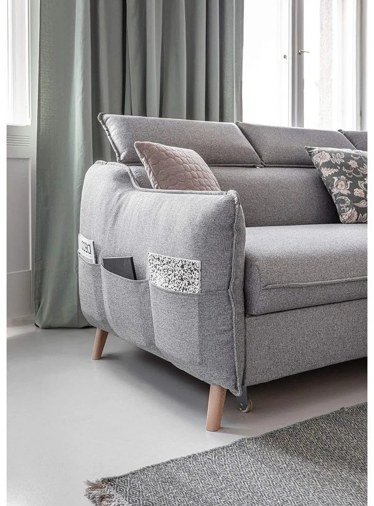 Divano letto angolare grigio chiaro (angolo destro) Sweet Harmony - Miuform