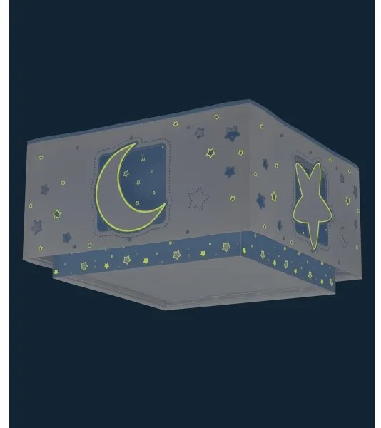 Dalber 63236T - Plafoniera per bambini MOONLIGHT 2xE27/60W/230V blu