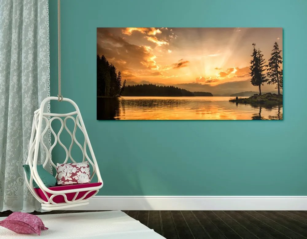 Quadro su tela – Riflesso del lago di montagna