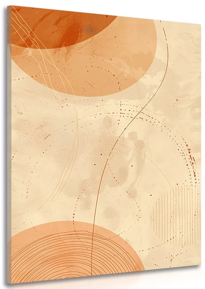 Stampa su tela – Cerchi e linee Peach Fuzz