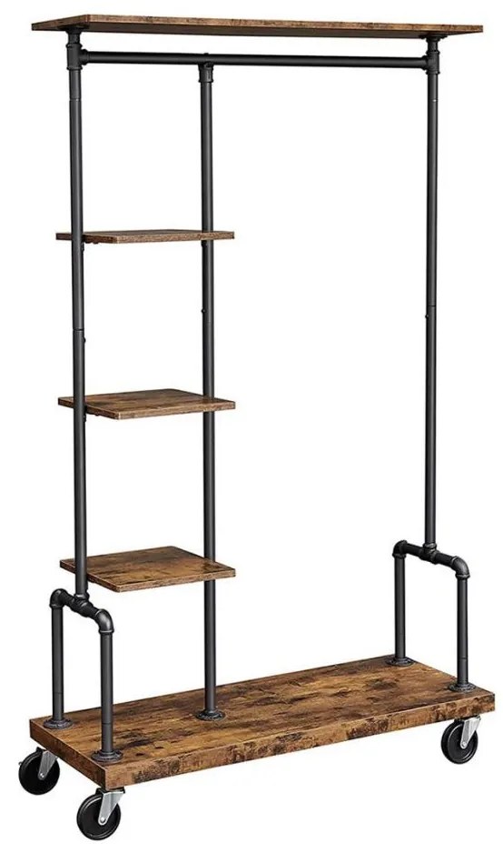 Appendiabiti a piantana mobile LINEA marrone/nero