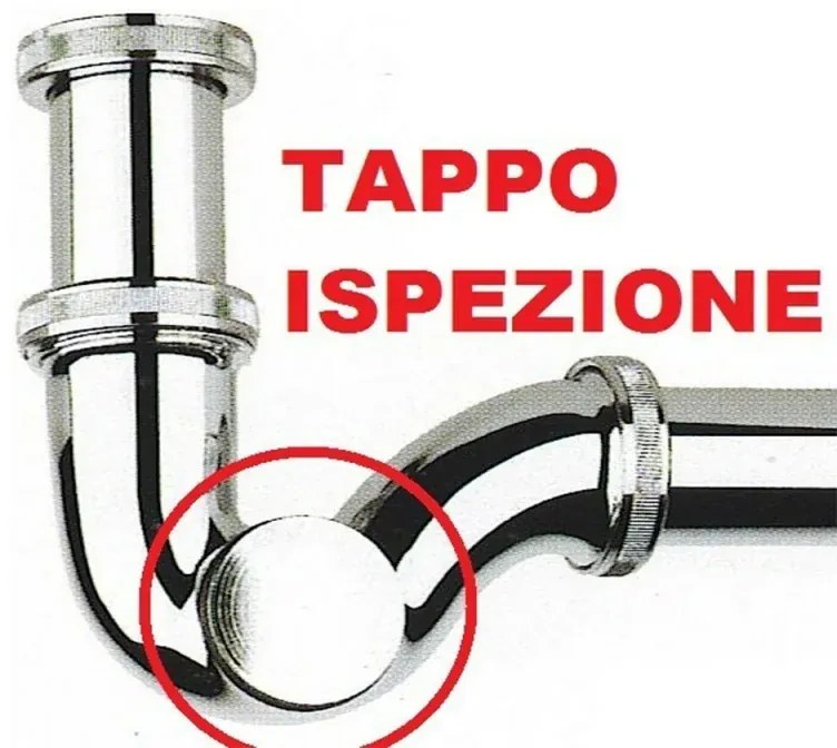 Sifone bidet a S in ottone cromato con attacco universale