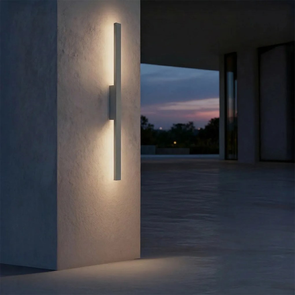 Applique Lineare 24W Luce Indiretta IP65 con LED OSRAM - Antracite