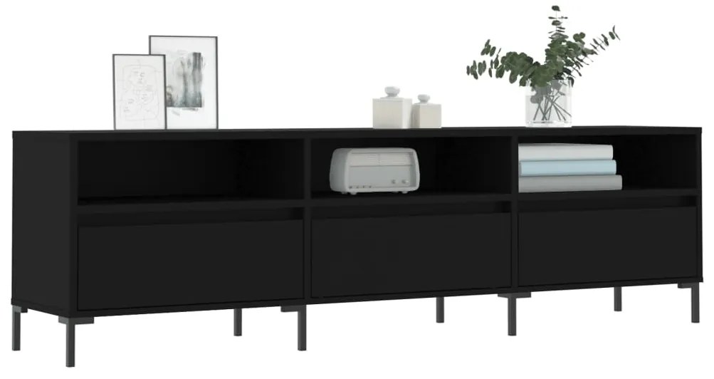 Mobile porta tv nero 150x30x44,5 cm in legno multistrato