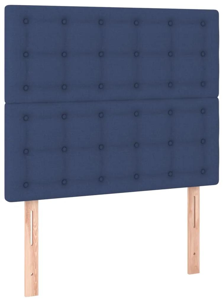 Giroletto a molle con materasso blu 100x200 cm in tessuto