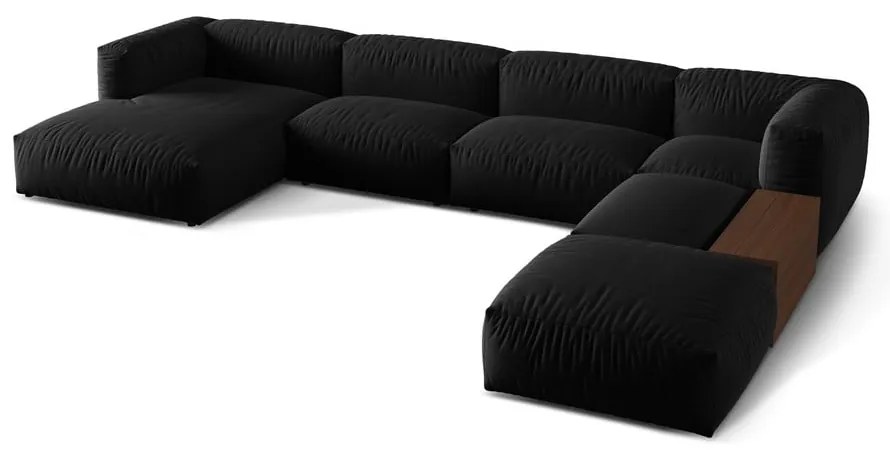 Divano angolare modulare nero (angolo destro a forma di U) Martina - Micadoni Home