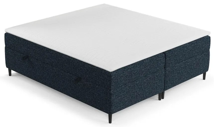 Letto boxspring blu scuro con contenitore 200x200 cm Araya - Maison de Rêve