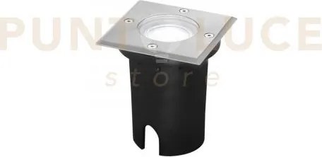 Faro a incasso calpestabile drive acciaio quadrato 1 luce attacco g...