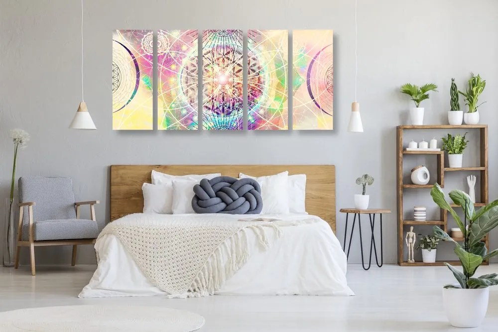 Quadri 5 pezzi – Mandala in versione interessante