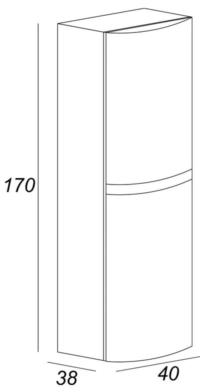 Colonna per mobile bagno Vague BADEN HAUS 2 ante P 38 x L 40 x H 170 cm talpa