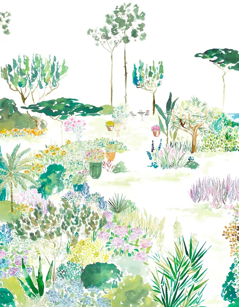 Isidore Leroy Carta da parati panoramica Jardin de France - Original Panel A