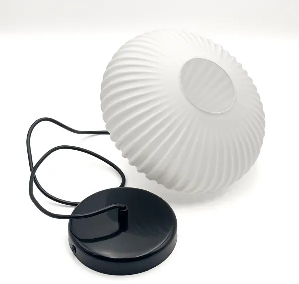 Lampadario a sospensione con filo HARMA 1xE27/15W/230V diametro 25 cm bianco/nero