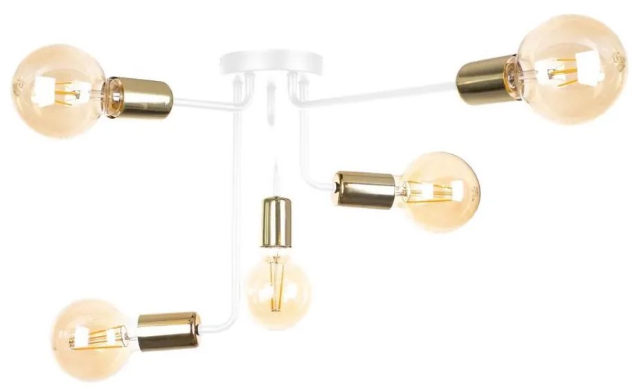 Lampadario a plafone  NIXO 5xE27/60W/230V bianco/oro